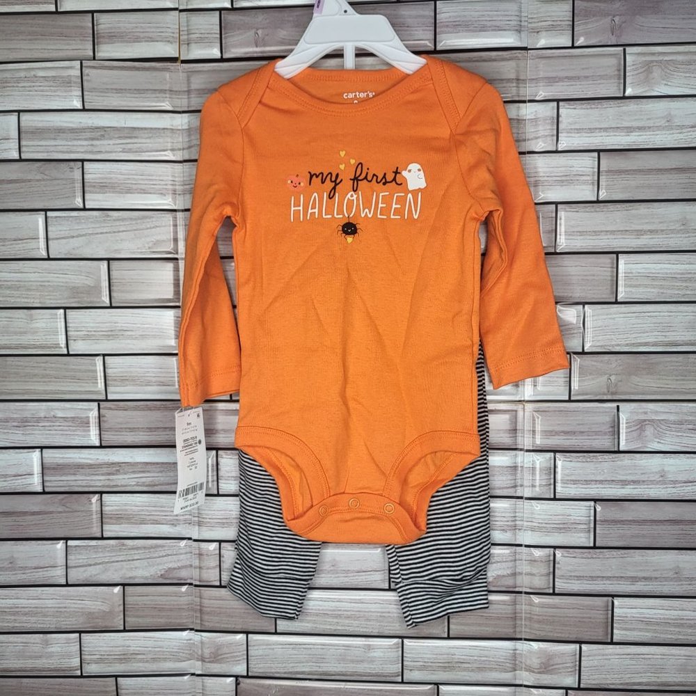 New Carter's Baby 1st Halloween 2pc Outfit 9 Months Long‎ Sleeve Top Bottom